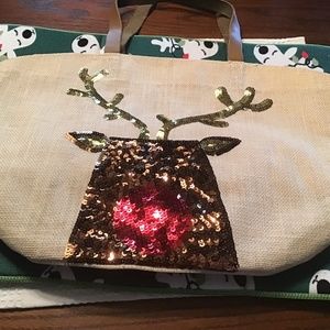 Holiday Reindeer Tote/Purse with Sequins